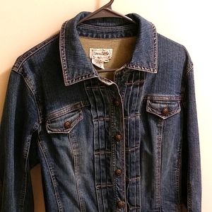 Vintage women's denim jacket, size XL, unique brassy star snaps